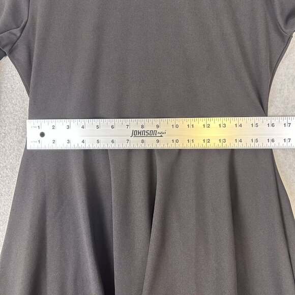 Zara Mini Dress Women's Large Black Flared Ruffle Stretch Keyhole Back Modern - Picture 7 of 10